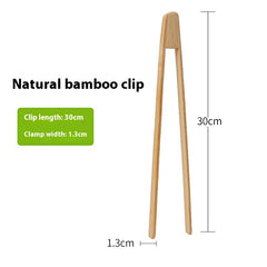 Eco-Friendly Bamboo Kitchen Tongs for BBQ & Cooking
