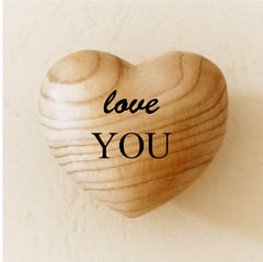Engraved Wooden Heart Token Gift for Love
