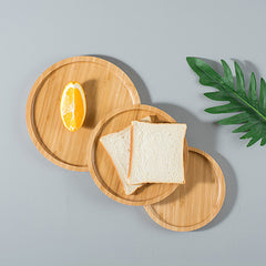 Round Bamboo Wooden Bread & Barbecue Serving Tray