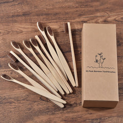 Eco-Friendly Bamboo Toothbrush Set – 10 Mixed Colors