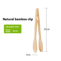 Eco-Friendly Bamboo Kitchen Tongs for BBQ & Cooking