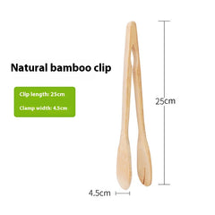Eco-Friendly Bamboo Kitchen Tongs for BBQ & Cooking